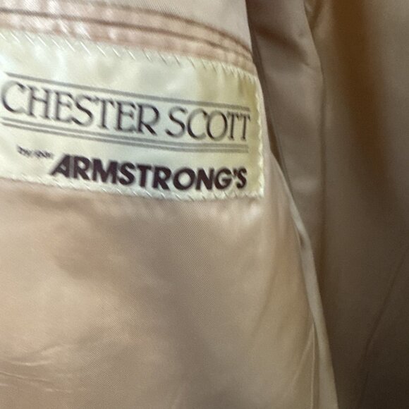 Chester Scott Armstrong’s Men 38 Camel Wool Blazer Elbow Patches Vintage - Picture 9 of 9